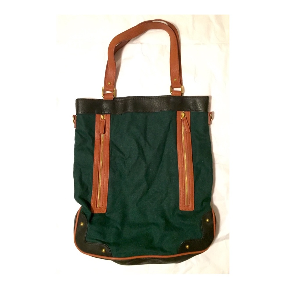 Green Cognac Black Gold Shoulder Purse Bag